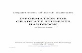 INFORMATION FOR GRADUATE STUDENTS HANDBOOK€¦ · INFORMATION FOR GRADUATE STUDENTS HANDBOOK The Survival Manual ... DOCTORAL PROGRAM IN EARTH AND PLANETARY SCIENCES 17 Requirements