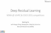 Deep Residual Learning - MICC · 2019-05-31 · Revolution of Depth. 11x11 conv, 96, /4, pool/2. 5x5 conv, 256, pool/2 3x3 conv, 384 3x3 conv, 384 3x3 conv, 256, pool/2 fc, 4096 fc,