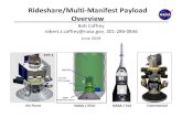 Rideshare/Multi Manifest Payload Overview · 6/13/2019  · Rideshare/Multi‐Manifest Payload Overview Bob Caffrey robert.t.caffrey@nasa.gov, 301‐286‐0846 June 2019 STP‐1 Air