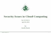 Security Issues in Cloud Computing · Jennifer L Bayuk, LLC . Security Issues in Cloud Computing . For NJ ISACA . April 18, 2013 . By: Jennifer Bayuk . 1