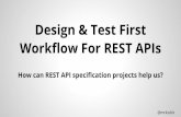 Workflow For REST APIs Design & Test First · 2016-01-15 · @mrksdck Design & Test First Workflow For REST APIs How can REST API specification projects help us?