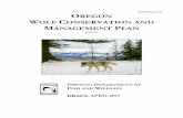 OREGON DEPARTMENT OF FISH AND WILDLIFE · The Oregon Wolf Conservation and Management Plan (Plan) was first adopted in 2005 and updated in 2010. This update, which began in March