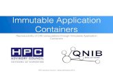 Immutable Application Containers - HPC-AI Advisory Council · Immutable Application Containers Reproducibility of CAE-computations through Immutable Application Containers HPC Advisory