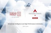 Emotional Intelligence and High Performance Individuals · Emotional Intelligence Why it can matter more than IQ @MorganMcKinley #SuccessSeries History of EI Reuven Howard John Peter