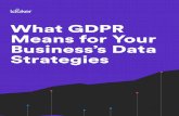 What GDPR Means for Your Business’s Data Strategies · and fail to meet or maintain GDPR compliance can face steep fines, ultimately costing up to 20 million Euros or 4% of global