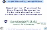 Report from the 10 Meeting of the Ozone Research Managers ...conf.montreal-protocol.org/meeting/mop/cop11-mop29/... · 11 thCOP / 29 MOP; Montreal, Quebec, Canada; 20-24 November,