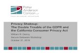 Privacy Shakeup: The Double Trouble of the GDPR and the ... · GDPR Requirements for Vendor Agreements Use only processors providing sufficient guarantees Specify : –subject matter