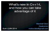 What’s new in C++14, and how you can take advantage of it - Marshall.pdfnew features and concepts threading range-based for loops auto lambdas move semantics variadic templates and