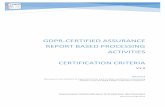 GDPR-Certified Assurance Report based Processing ...GDPR - Certified Assurance Report based Processing Activities (CARPA) certification criteria Version 1.0 4/28 CNPD – GDPR-CARPA