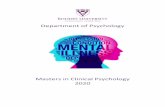 Department of Psychology - Rhodes University · The Masters Degree in Clinical Psychology is a two -year degree course. The first ‘coursework’ year consists of a formal teaching
