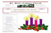 St. Peter Catholic Church · St. Peter Catholic Church Holiday Schedule Beginning First Sunday of Advent (Dec. 1 & 2) - All weekend Masses at St. Peter in the Pavilion again -Sugarloaf