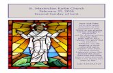 Bulletin February 21, 2016 · February 21, 2016February 21, 2016 Second Sunday of LentSecond Sunday of Lent Jesus took Peter, Jesus took Peter, ... assistance, including training,