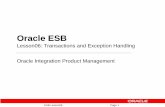 Oracle ESB · Oracle ESB Lesson06: Transactions and Exception Handling Oracle Integration Product Management. ESB Lesson06 Page 2 Scenario Overview. Use Case Force some exceptions