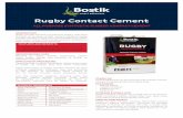 BOSTIK Rugby Contact Cement Rev2 · BOSTIK HOTLINE Smart help +63 2 900 5656 BOSTIK PHILIPPINES, INC. 35/F Penthouse Raffles Corporate Center F. Ortigas Jr. Road, Ortigas Business