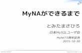 MyNAができるまで - Rabbit Slide Show · MyNAができるまで Powered by Rabbit 2.1.8 MyNAができるまで とみたまさひろ 日本MySQLユーザ会 MyNA15周年記念