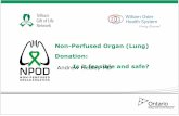 Non-Perfused Organ (Lung) Donation: Andrew Healey MD Is it ... · Non-perfused organ donation after unanticipated cardiac arrest is possible Culture of organ donation strengthened