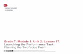 Grade 7: Module 1: Unit 2: Lesson 17 Launching the ...e2curriculummodules6-8.weebly.com/.../7m1.2l17.pdf · GRADE 7: MODULE 1: UNIT 2: LESSON 17 Launching the Performance Task: Planning