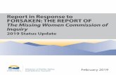 Report in Reponse to Forsaken: The Report of The …...2 Report in Response to FORSAKEN: THE REPORT OF The Missing Women Commission of Inquiry, 2019 Status Update Table of Contents