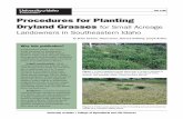 Procedures for Planting Dryland Grassesmanaged properly will aid small-acreage landowners by providing animal grazing options, soil erosion control, improved aesthetics and overall