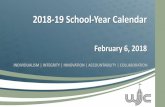 2018-19 School-Year Calendar - Williamsburg-James City ... · INDIVIDUALISM | INTEGRITY | INNOVATION | ACCOUNTABILITY | COLLABORATION Calendar Parameters Virginia: • Start after