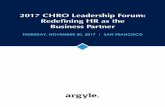 Redefining HR as the Business Partner - Argyle...2017/11/30  · Redefining HR as the Business Partner (San Francisco) Thursday, November 30, 2017 | 7:30am – 5:15pm 7:30am – 8:30am
