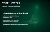 Persistence at the Peak - Crown Hospitality Consulting · Persistence at the Peak Atlanta Hospitality Alliance December 8, 2016 ... • Due to the Marriott-Starwood merger, many markets