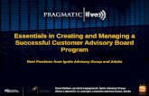 Essentials in Creating and Managing a Successful Customer ... Ignite and Adobe 160412...Essentials in Creating and Managing a Successful Customer Advisory Board Program Best Practices
