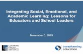 PRESENTATION: Webinar: Integrating Social, Emotional, and … · 06-11-2019  · Introduction & Presentation Sara Krachman, Founder and Executive Director, Transforming Education