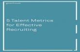 5 Talent Metrics for Effective Recruitingon recruiting as an ongoing process that is embedded into the company culture. Talent Acquisition teams are building talent communities, engaging