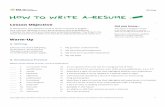 How to Write a Resume â Writing â ESL Library · Title: How to Write a Resume â Writing â ESL Library Author: Emma K Created Date: 1/5/2016 5:54:32 PM