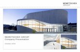 NEMETSCHEK GROUP Company Presentation · OCTOBER 2016 COMPANY PRESENTATION. Facts and figures > 50 years of innovation, founded in 1963 and headquartered in Munich, Germany Open BIM
