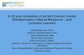 A 20 year evolution of an NCI Cancer Center ... - Cancer Informatics 2018 CI4CC COH YateChin… · Bioinformatics Shared Resource , and Lessons Learned Yate-Ching Yuan, Ph.D. Director,