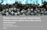Financing a resource efficient and resilient economy at ... · 1 Sophie Dejonckheere Senior Adviser, Climate Finance Climate services to upscale climate finance Financing a resource