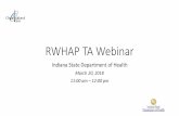 RWHAP TA Webinar - Indiana 03 20 ISDH...CATEGORICAL OPERATIONAL BUDGET Total $ Expended Salary/Wages $420,472.00 Fringes $120,850.00 Travel $5,000.00 contracts $83,000.00 Supplies