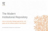 The Modern Institutional Repository · Digital Commons Impact Improvements Google Scholar recommended repository platform Research 12 Supporting the modern IR need for visibility