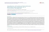 Analysis of Critical Incidents during Anesthesia in a Tertiary Hospital · 2016-05-27 · The critical incident technique was first described by Flanagan in 1954 to improve safety