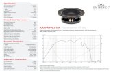 KAPPA PRO-10A Professional Series · 344.9cm2 10.9mm Thiele & Small Parameters Recommended Enclosure Volume Sealed Vented Overall Diameter Baffle Hole Diameter Front Sealing Gasket