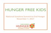HUNGER FREE KIDS - SUMMIT TO END HUNGER ·  HUNGER FREE KIDS National Sunshine Summit to End Hunger November 7, 2017