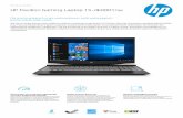HP Pavilion Gaming Laptop 15-dk0001nw · B&O, dwa głośniki, HP Audio Boost Wyświetlac z Ekran FHD IPS z cienkim obramowaniem, o przekątnej 39,6 cm (15,6″), z powłoką ant yrefleksyjną