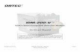 IDM-200-V User Manual 932522B · IDM-200-V™ HPGe Interchangeable Detector Module Hardware Manual Printed in U.S.A. ORTEC Part No. 935222 0314 Manual Revision B NOTICE OF PROPRIETARY