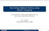 Ray-Casting Algebraic Surfaces using Stream ComputingRay-Casting Algebraic Surfaces using Stream Computing Johan Seland { johan.seland@sintef.no Joint work with Martin Reimers 24.