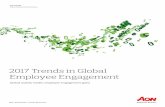 2017 Trends in Global Employee Engagement...Global Employee Engagement Around the world, employee engagement has retracted in the last year . The two-point drop of engaged employees