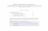WSU Syllabus Checklist for Undergraduate and …...WSU Syllabus Checklist for Undergraduate and Graduate Courses (updated Dec. 14, 2015) Table of Contents A. Required Components 1