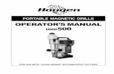 HMD500 REVISION 08 01 - Hougen · 10570 Feed Handle Knobs (3) 10730 Safety Chain 11741 Concentrated Cutting Fluid (Pint) 6. Using the handle of Magnetic Drill, lift unit out of the