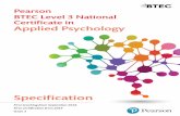 Pearson BTEC Level 3 National Certificate in Applied ... · This specification contains the information you need to deliver the Pearson BTEC Level 3 National Certificate in Applied