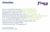 Force Corp Pty Limited ACN 109 630 079 Force Towers Pty ...€¦ · 1 First Creditors’ Meeting – 23 July 2015 ©2015 Deloitte Touche Tohmatsu First Creditors’ Meetings Force