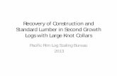 Recovery of Construction and Standard Lumber · Lumber from Log #1 The 4 stacks of lumber in the first photo are stacked by grade, select merchantable, construction, standard, and