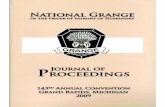 Journal of Proceedings - Connecticut State Grange · Journal of Proceedings 4 CONVENTION SUMMARY NATIONAL OFFICERS- 2009 Master Edward Luttrell 1616 H Street, NW Washington, DC 20006