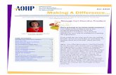 Oct 2019 Making A Difference… - AOHP...Conference Chair was Bobbi Jo Hurst, MBA, BSN, RN, COHN-S, SGE. Bobbi Jo is a current board member and AOHPs Community Liaison who interacts