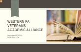 WESTERN PA VETERANS ACADEMIC ALLIANCE PA... · Butler County Community College California University of Pennsylvania ... resume creation/completion assistance, mock interviewing assistance,